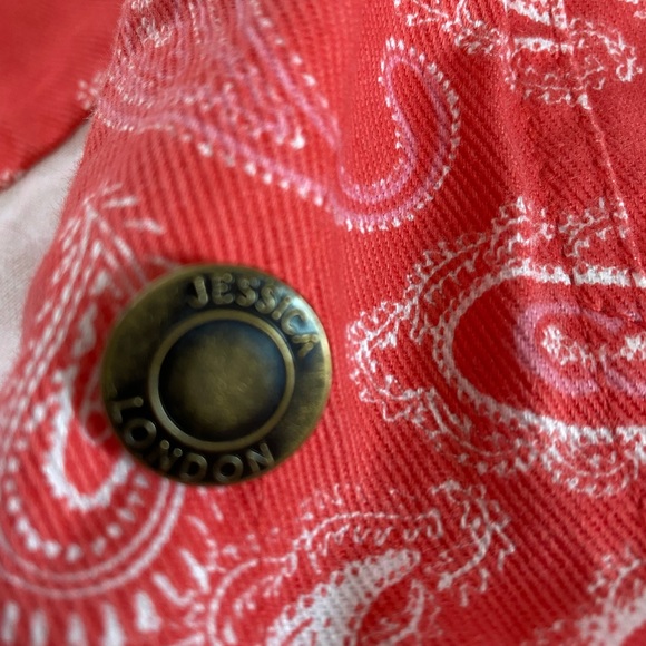Jessica London size 14W jean jacket filigree pattern - Picture 3 of 12